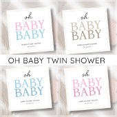 Blauw en roze | Uitnodiging voor dubbel Baby showe