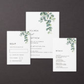 Simple Watercolor Leave Greenery Wedding Informatiekaartje (Personaliseer de collectie van deze zelfstandige maker.)