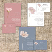 Eenvoudige Wildflower Boho bruiloft Kaart