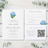 Blue Hydrangea Wedding Invitation Insert Kaart (Personaliseer de collectie van deze zelfstandige maker.)