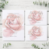 Single roze rozenknopje bloem bruiloft bedankkaart (Personaliseer de collectie van deze zelfstandige maker.)