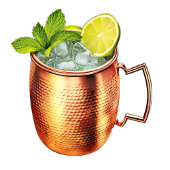 Snip, Snip, Hoera! Moscow Mule thema Vrijgezellenf Cadeaulabel