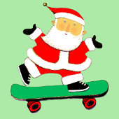 Creative Skateboarding Christmas Holiday Ronde Sticker