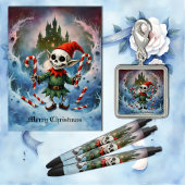 Skeleton Christmas Elf – Creepy Cute Dark Holiday  Fleece Deken