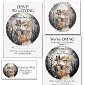 skeletpaar bruiloft RSVP kaartje