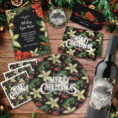 Elegant Poinsettia en Sinaasappels Inpakpapier Vel