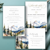 Ski Mountain Telluride Colorado Waterverf bruiloft Save The Date