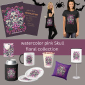 Stof van de huid, roze van het skelet waterverf, H T-shirt