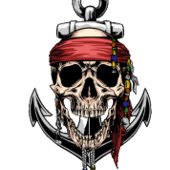 Pirate Skull Ghost Ship Captain Kaart