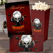 Schedel met scherpe, dreigende tanden cadeaulabel