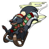 Stinkdier op een gesleed Jingle Smells! kerstCarto Tote Bag