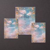 Hemel van Liefde Gouden bloemen Trouwen Informatiekaartje (Personaliseer de collectie van deze zelfstandige maker.)