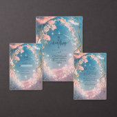 Sky Of Love  Rosy Florals Wedding Kaart (Personaliseer de collectie van deze zelfstandige maker.)