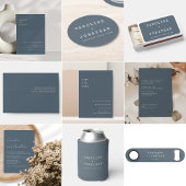 Retro minimalistisch donkerblauw inktpatroon voor  ronde sticker