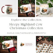 Sleepy Highland Koe Ronde Sticker