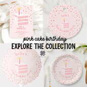 Plak van verjaardagstaart plat bedankkaart