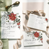 Elegante Winter Bloemen Datum Nacht Ideeën Informatiekaartje