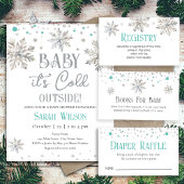 Sneeuwvlokken Baby Het is koud Buiten Baby shower  Kaart