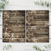 Schuur hout sneeuwvlokken rustieke winter bruiloft kaart (Personaliseer de collectie van deze zelfstandige maker.)