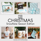 Snowflake Pattern Bow Schattige Sage Green Monogra Kleine Kerstsok