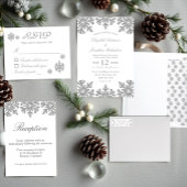 Silver Snowflake Winter Engagement Party Kaart