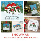 Sneeuwman Red Beanie Ugly Christmas Sweater