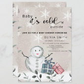 Baby het is koud buiten winterkaarten en geschenke poster