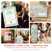 Snowman Candy Cane Christmas Tree Medium Cadeauzakje