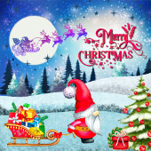 Snowy Kerstmis Gnome en Santa's slee geschenken Sleutelhanger