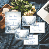 Snowy Landschap Winter Wedding Details Informatiekaartje