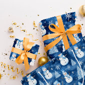 Sneeuwwitje Blauw Winter Kerstpatroon Satijnen Lint