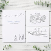 Skiliefhebbende kabelbanen Winter Mountaintops Kaart (Personaliseer de collectie van deze zelfstandige maker.)