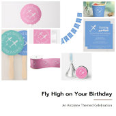 Vliegtuig op blauw inpakpapier vel