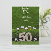 Voetbal Bewaar de datum 50e Verjaardag Kaart