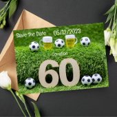 Voetbal is op groen gras, behalve op date party kaart