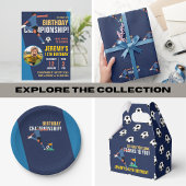 Blue Modern Soccer Kids Verjaardagskampioenschap Kaart