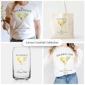 Custom Social Club Lemon Cocktail Bruiloft Tote Bag