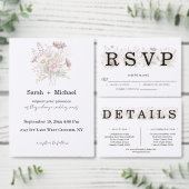 Soft Blooms Spring Floral Wedding Invitation Kaart (Personaliseer de collectie van deze zelfstandige maker.)