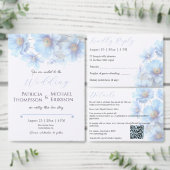 Soft Blue Himalayan Poppy Flower Garden Wedding RSVP Kaartje (Personaliseer de collectie van deze zelfstandige maker.)