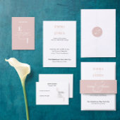 Elegante Blush Minimalistische Ampersand Bruiloft Menu
