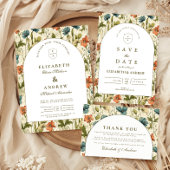 Soft Botanical Arch Garden Wedding Save The Date