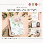 Soft Floral Romantic Greenery Mauve Couples Shower Kaart