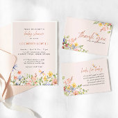 Bloemen en Dragonflies Boho Garden Baby shower Kaart