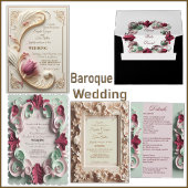 Barokke elegantie Bloemen Motieven Acanthus wervel Save The Date