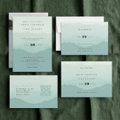 Zachte groene bergen bruiloft tafel nummer teken kaart