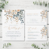 Zachte gedempte aardetinten Bloemen Save the Date Briefkaart (Personaliseer de collectie van deze zelfstandige maker.)