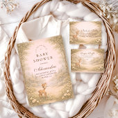 Soft Neutral Forest Critters Baby Shower Servet