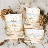 Soft Ocean Breeze Wedding Kaart