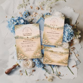 Soft Pastel Countryside Meadow Wedding Kaart