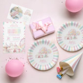 Girly Pastel Kleur Carnaval Circus Kinderen Verjaa Ronde Sticker